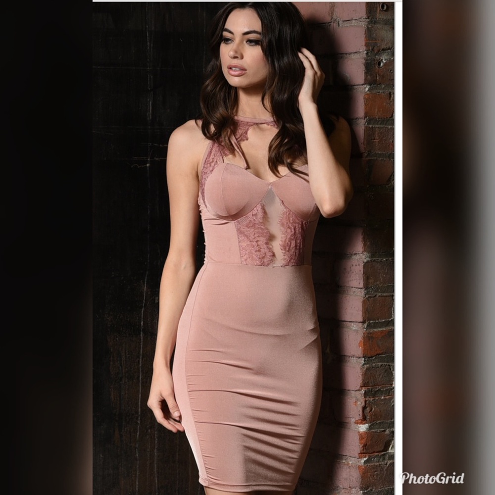 Fashion nova Mauve  lace dress - Picture 2 of 6